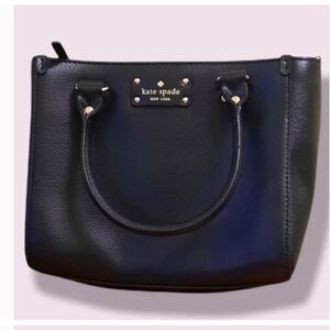🥳🎉 HOST PICK !  Black Leather  ♠️ kate spade ♠️  handbag EUC